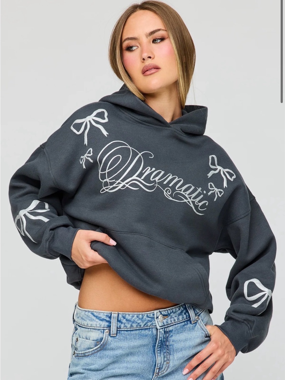 refuge Graphic Puff Lettered “Dramatic” Hoodie